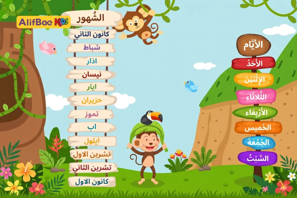 تعليم أيام الأسبوع وأشهر السنة للأطفال بطريقة ممتعة 1 تعليم أيام الأسبوع وأشهر السنة للأطفال بطريقة ممتعة